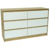 COMODA 6 CAJONES CON FAJAS BCO/ROBLE MIEL GACELA 839/5