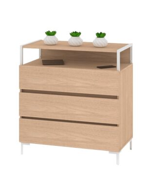 COMODA OSLO ROBLE NATURAL / BLANCO DIELFE COS090