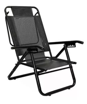 SILLON REPOSERA CAÑO 7/8  ALUMINIO NEGRO 5 POSIC. DESCANSAR 80050