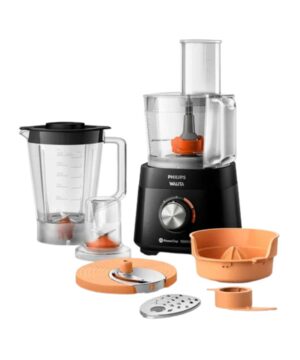 PROCESADORA CON ACCESORIOS Y LICUADORA 7 EN 1 NEGRA PHILIPS HR7304/90