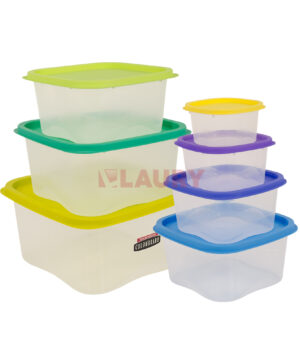 SET X 7 HERMÉTICOS CUADRADO PLASTICO COLOMBRARO 14769