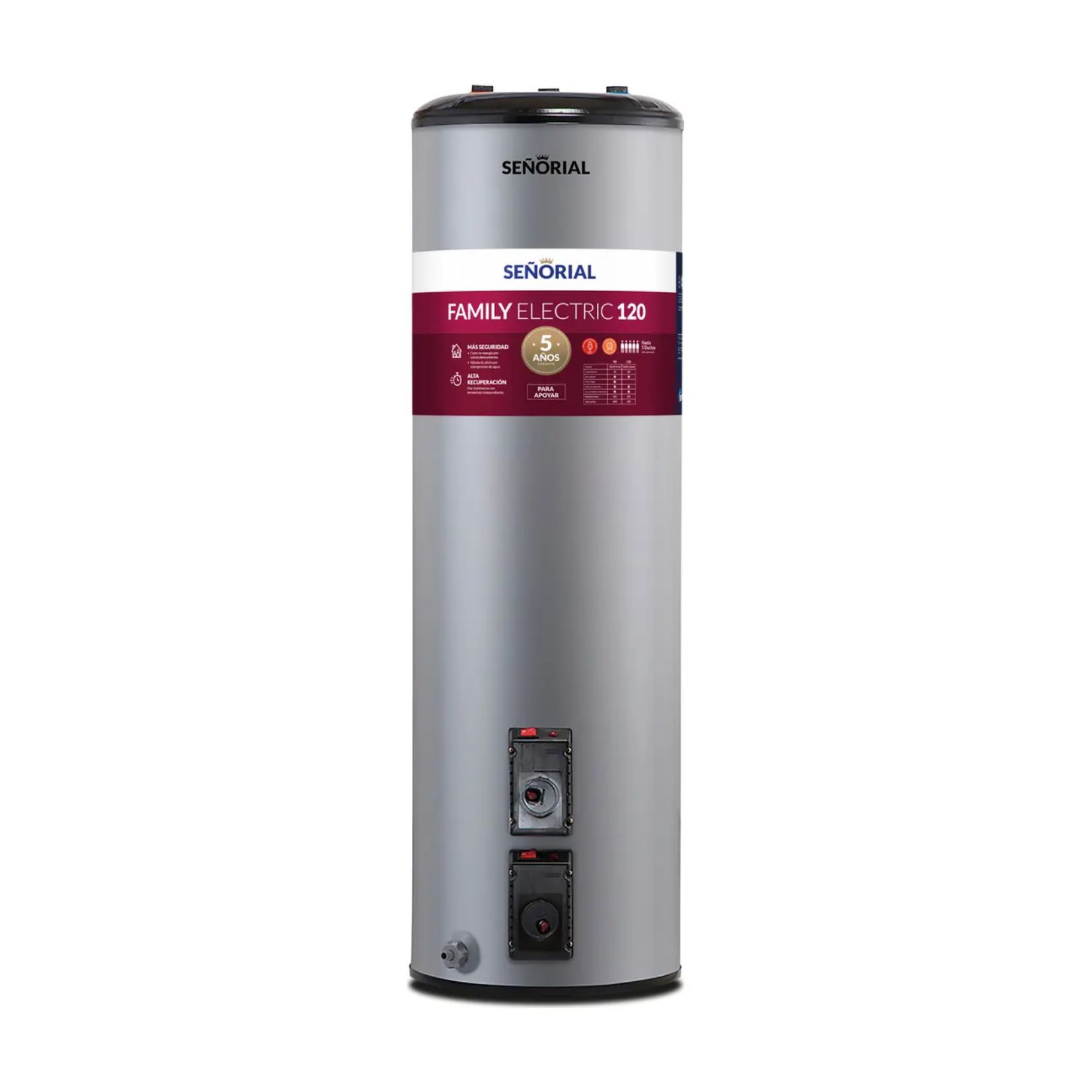 TERMOTANQUE ELECTRICO 120L CONEX SUPERIOR FAMILY TESLFP-120AR SEÑORIAL