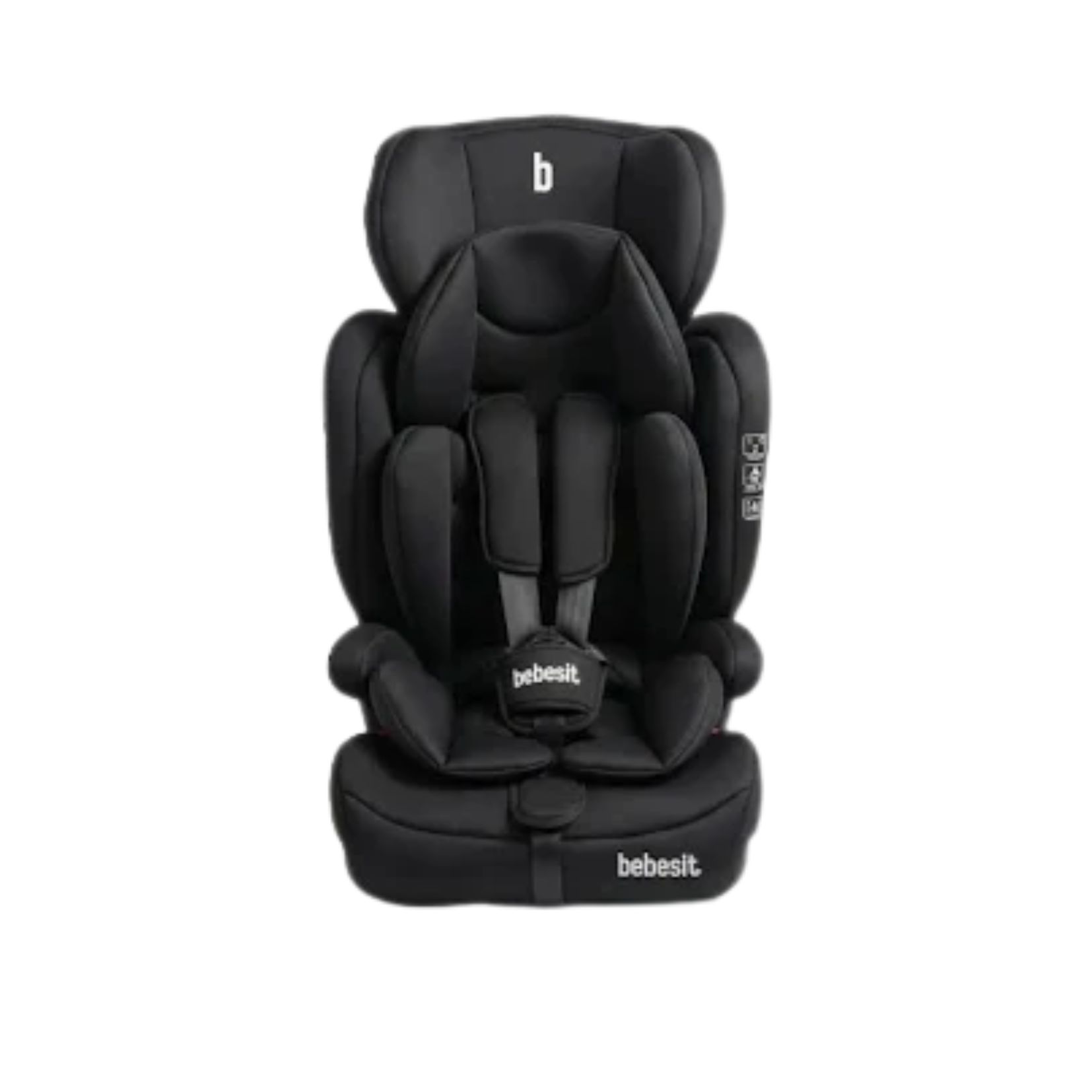BUTACA BOOSTER NEGRA ISOFIX GRUPO 1-2-3 BEBESIT 9024-D