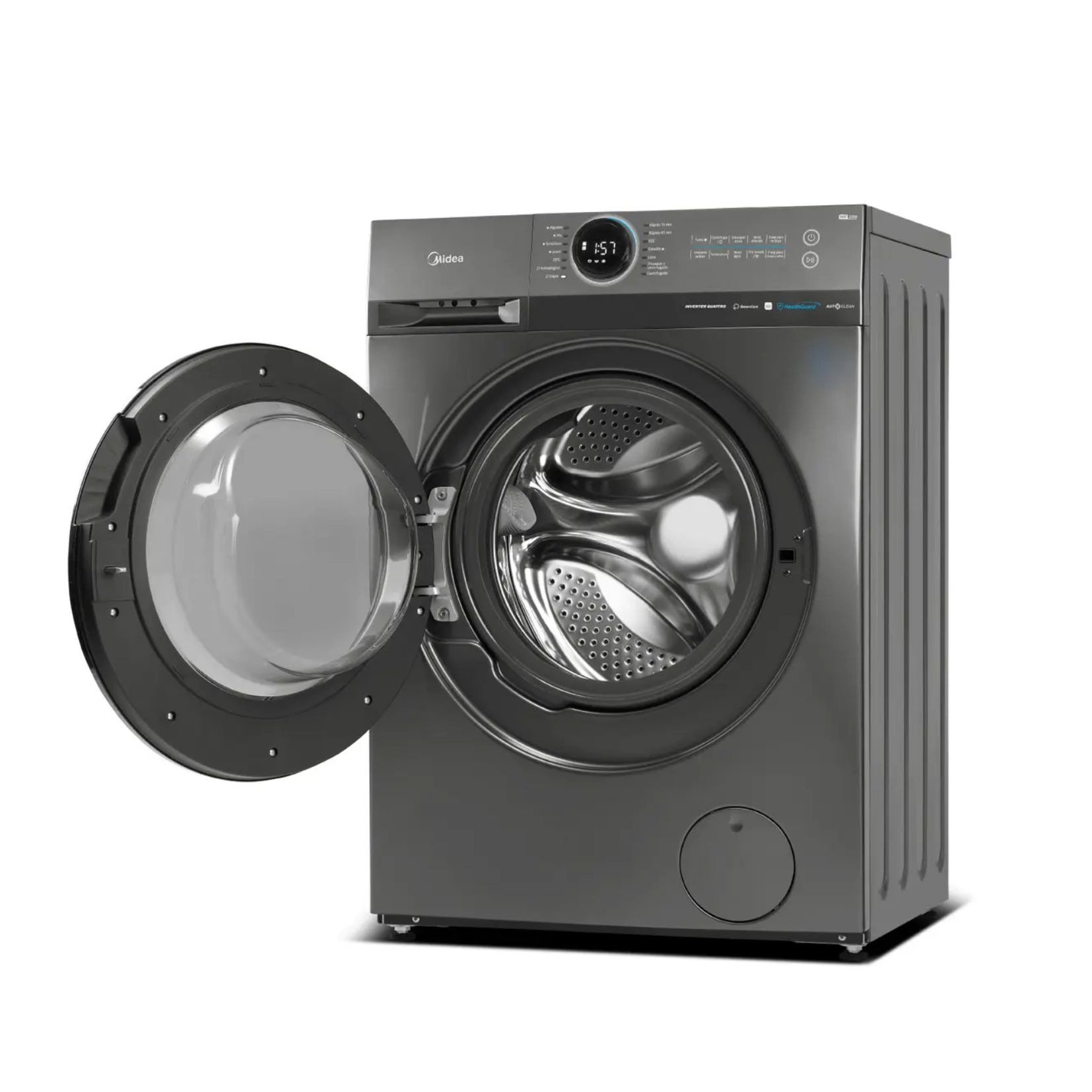 LAVARROPAS AUTOMATICO 10.5KG CARGA FRONTAL INVERTER 1400 RPM GRIS MIDEA MF200W105WB