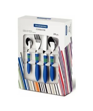 JGO CUBIERTOS COR&COR AZUL FRANCIA 24PZAS TRAMONTINA ART 23499/151