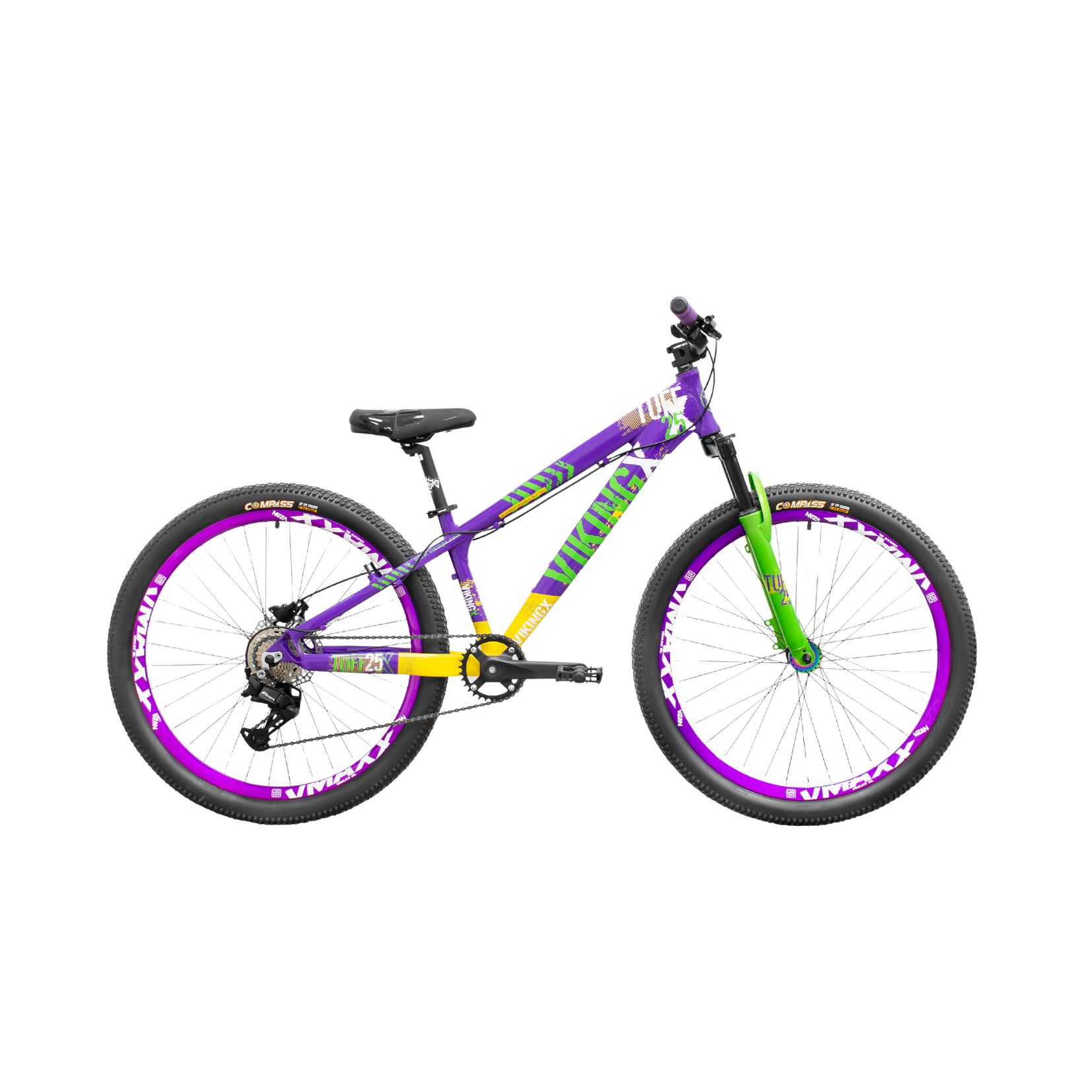 BICICLETA R26 JUMP 8V VIKINGX TUFF-25 2026 VIO/VER/AMA ART 18859